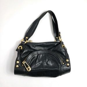 B. Makowsky Leather Crocodile Print Handbag